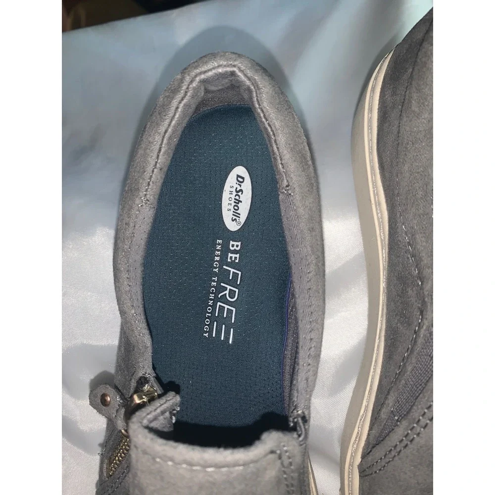 Dr. Scholls No Chill Sneaker Womens 8 Grey Excellent Zip Slip On Platform Shoes